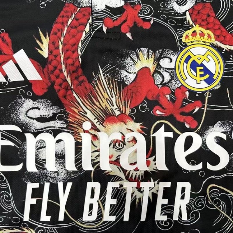2024-2025 Real Madrid Year of the Dragon Special Edition Black Football Shirt 1:1 Thailand Quality