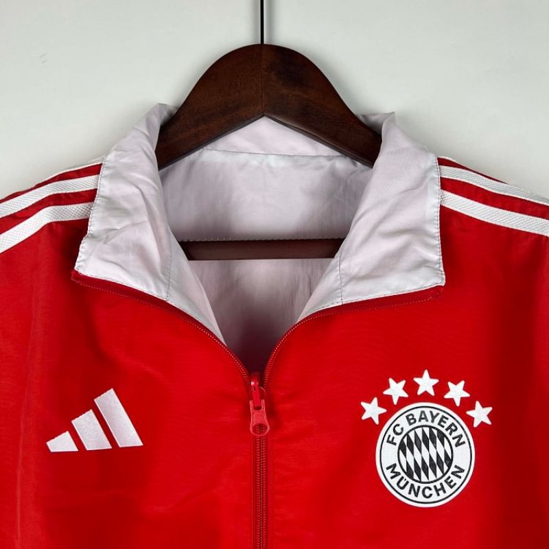 2023-2024 Bayern Munich Reversible Windbreaker Red-whiteSoccer Jersey 1:1 Thai Quality
