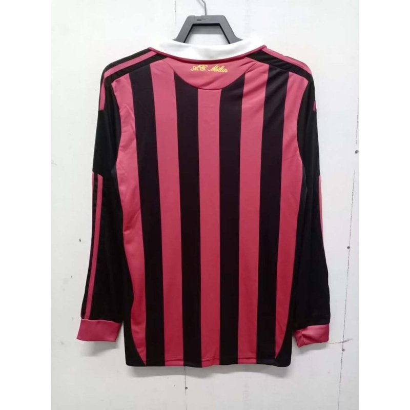 2009/2010 Retro Long Sleeve AC Milan Home Football Shirt 1:1 Thai Quality