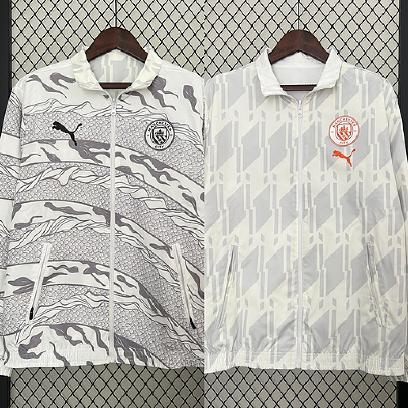 2024/2025 Manchester City Reversible Windbreaker Soccer Jersey 1:1 Thai Quality