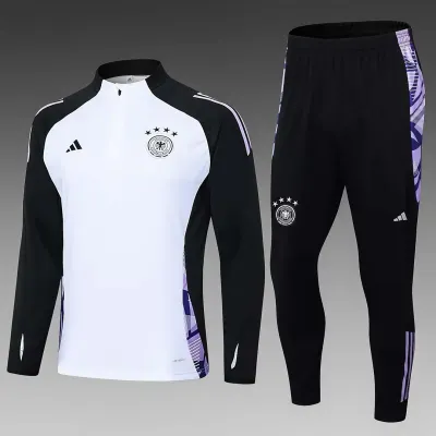 2022 France Half-Pull Training Suit White Football Shirt Set