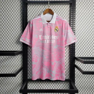 23-24 Real Madrid Chinese Dragon Pink Football Jersey (Pink)