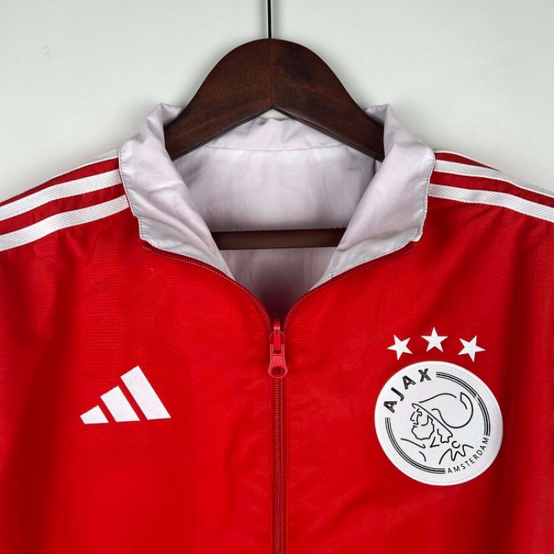 2023/2024 Ajax Reversible WindbreakerRed-WhiteSoccer Jersey 1:1 Thai Quality
