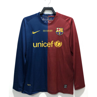2008/2009 Retro Long Sleeve Barcelona Football Shirt Home Champions League 1:1 Thai Quality