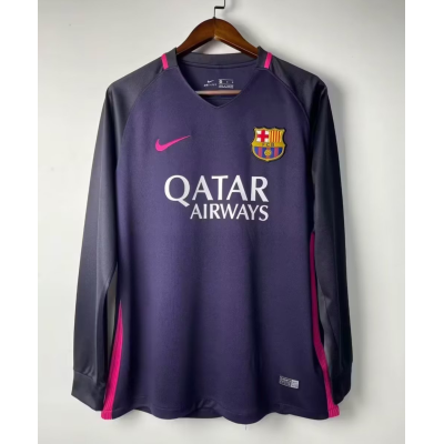 2016/2017 Retro Long Sleeve Barcelona Away Football Shirt 1:1 Thai Quality