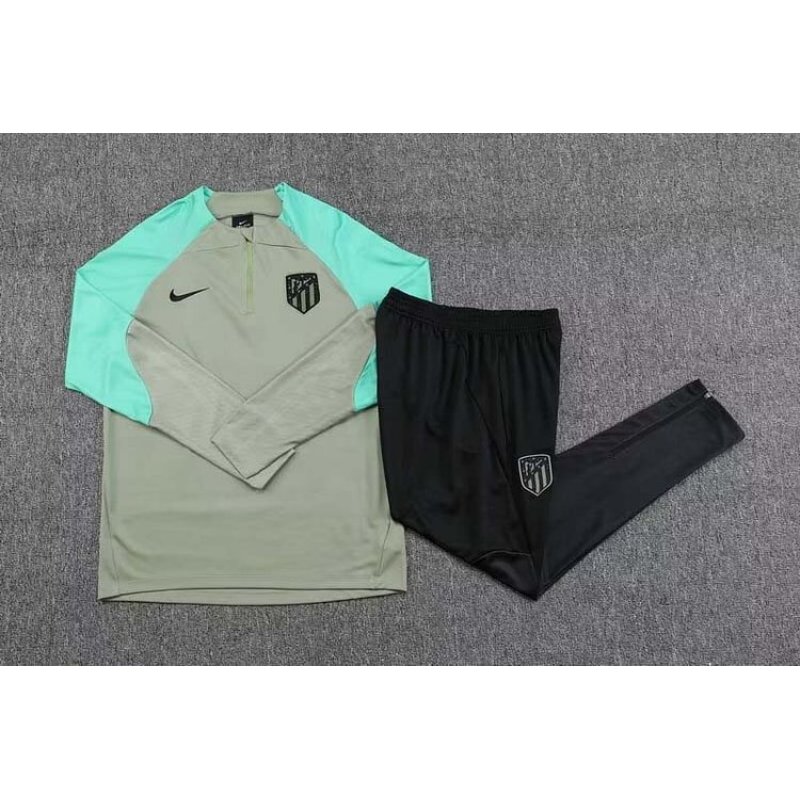 2023/2024 Atletico Madrid Half-Pull Training Suit Green 1:1 Thai Quality Set