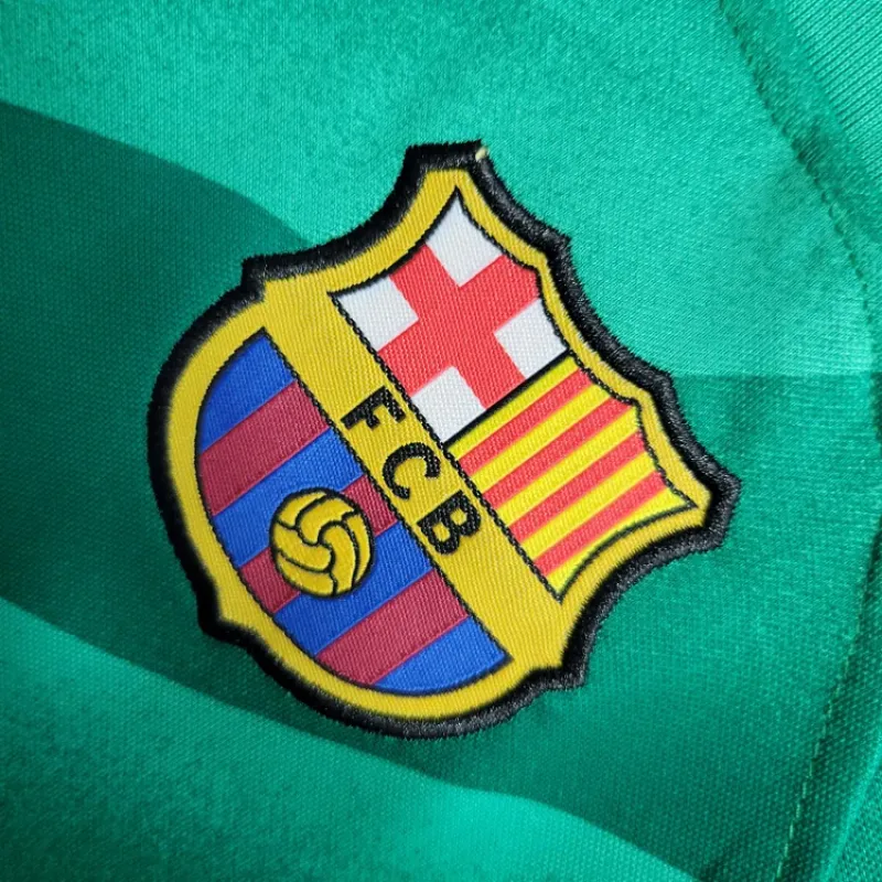 2023/2024 Barcelona Goalkeeper Green Soccer Shirt 1:1 Thai Quality Kids Size