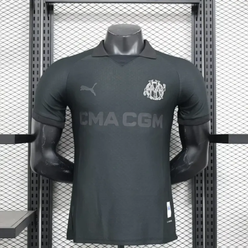 2024/2025 Player Version Olympique Marseille 125th Anniversary Black Football Shirt Jersey
