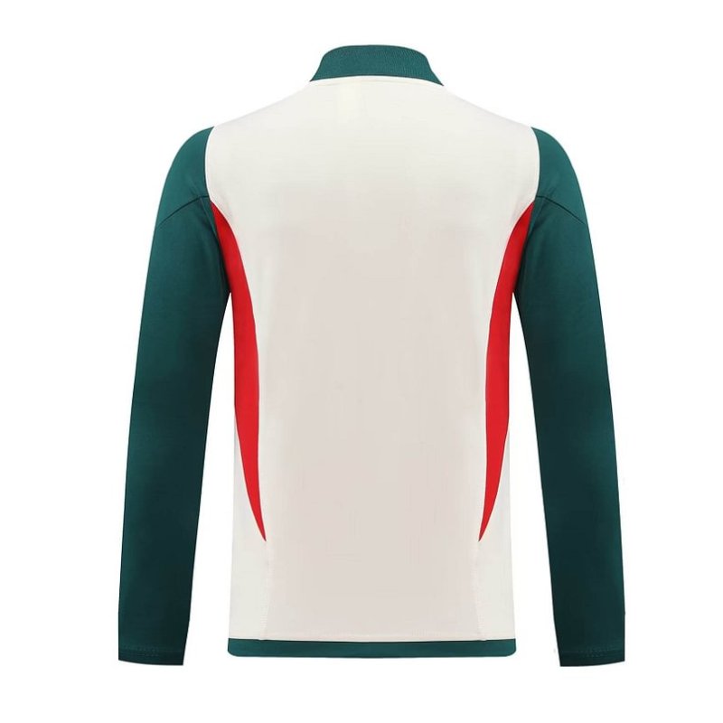 2023 Mexico Half-Pull Training Suit White - Green Soccer Jersey Set