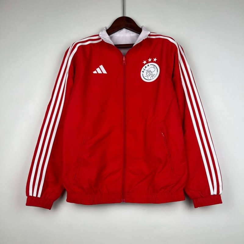 2023/2024 Ajax Reversible WindbreakerRed-WhiteSoccer Jersey 1:1 Thai Quality