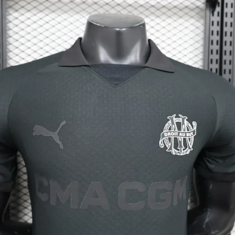 2024/2025 Player Version Olympique Marseille 125th Anniversary Black Football Shirt Jersey