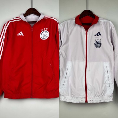 2023/2024 Ajax Reversible WindbreakerRed-WhiteSoccer Jersey 1:1 Thai Quality