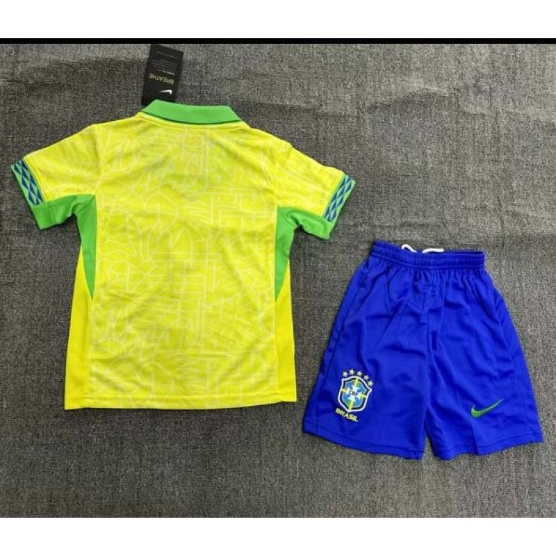 2024 Brazil Home Football Shirt 1:1 Thai Quality Kids Size