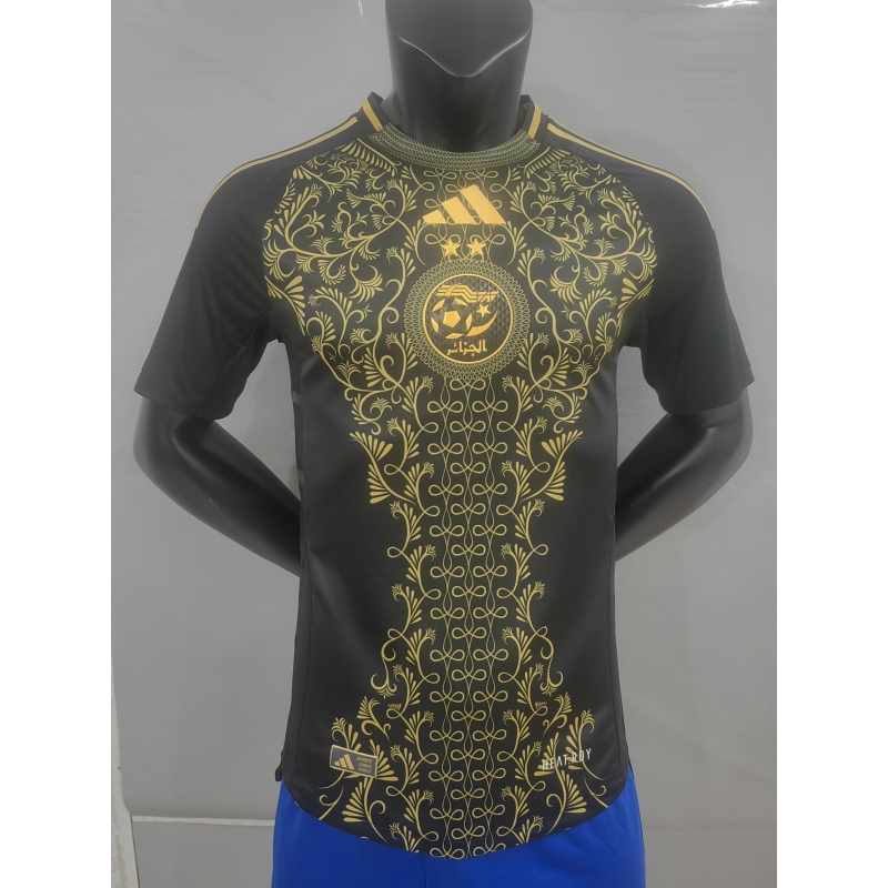 Player Version 24-25 Algeria away Black Special Edition Soccer Jersey（With stars）