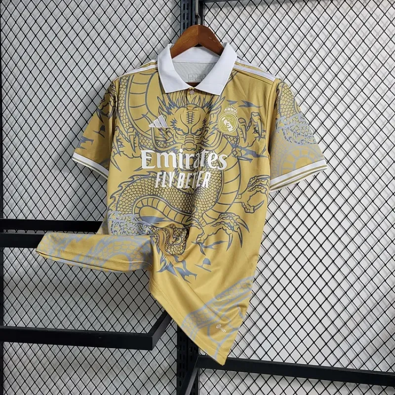2023/2024 Real Madrid Chinese Gold Dragon Football Shirt
