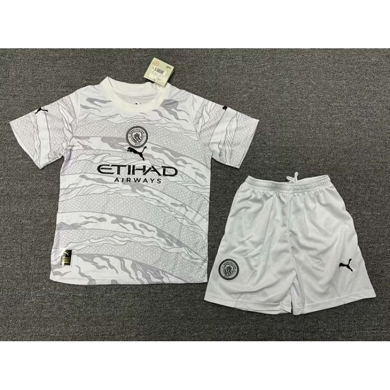 2023/2024 Manchester City Special Edition Grey Football Shirt 1:1 Thai Quality Kids Size