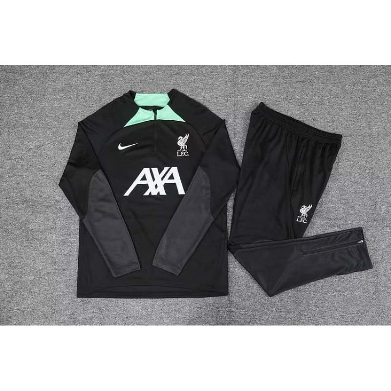2023/2024 Liverpool Half-Pull Training Suit Black Jersey 1:1 Thai Quality Set