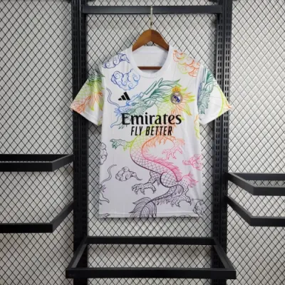Real Madrid 24/25 Dragon Pattern Football Jersey (White)