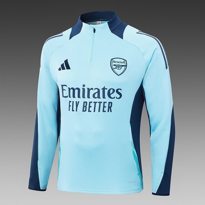 24/25 Arsenal half-pull training suit light blue football jersey