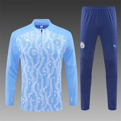 24/25 Manchester City half-dressed training suit blue football jersey