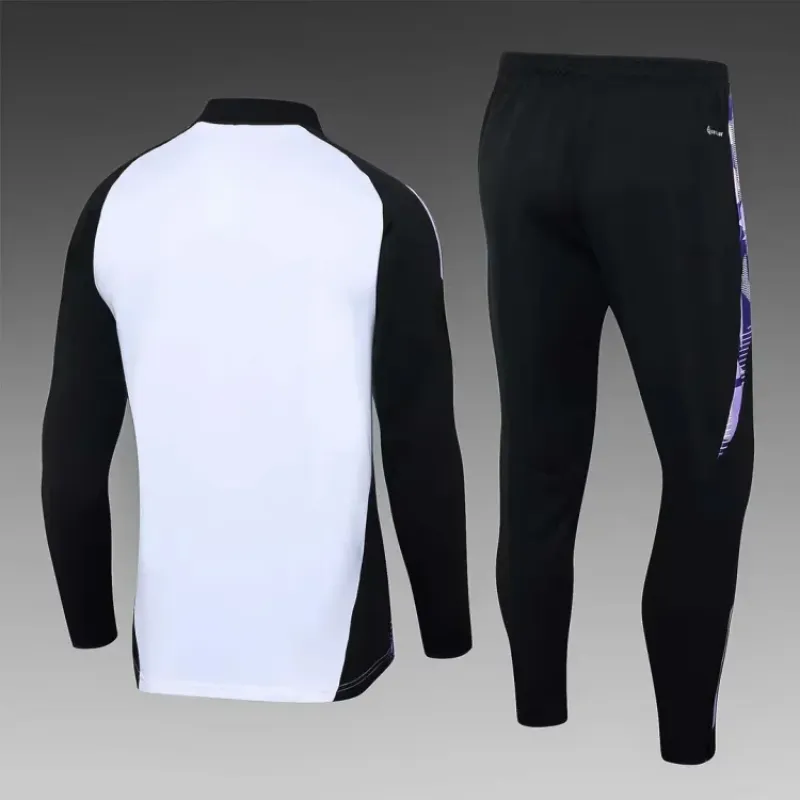 2022 France Half-Pull Training Suit White Football Shirt Set