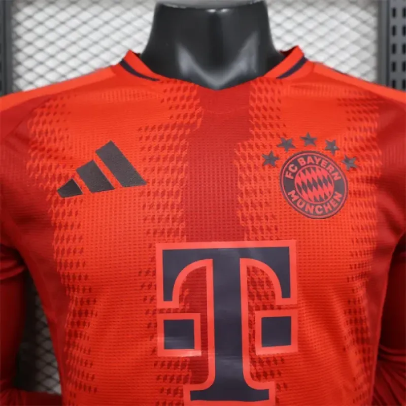 Player Version Bayern Munich Home Jersey 24/25 Football Jersey Long Sleeves