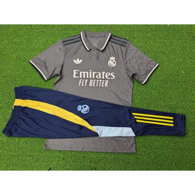 Adult Set 2024-2025 Real Madrid 2nd Tracksuit (Royal Blue Pants) 1:1 Thai Quality