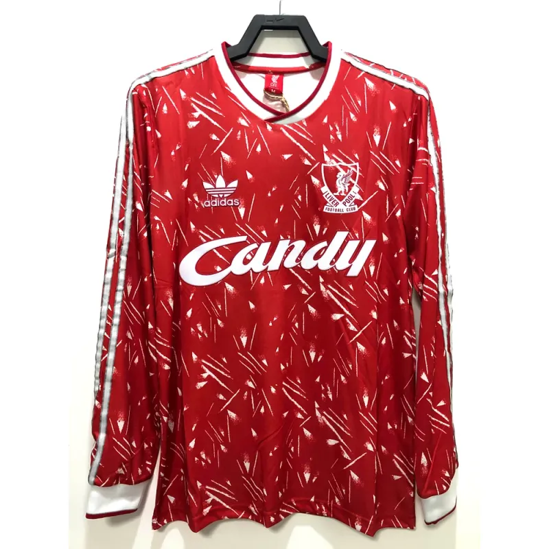 1989/1991 Retro Long Sleeve Liverpool Home Football Shirt 1:1 Thai Quality