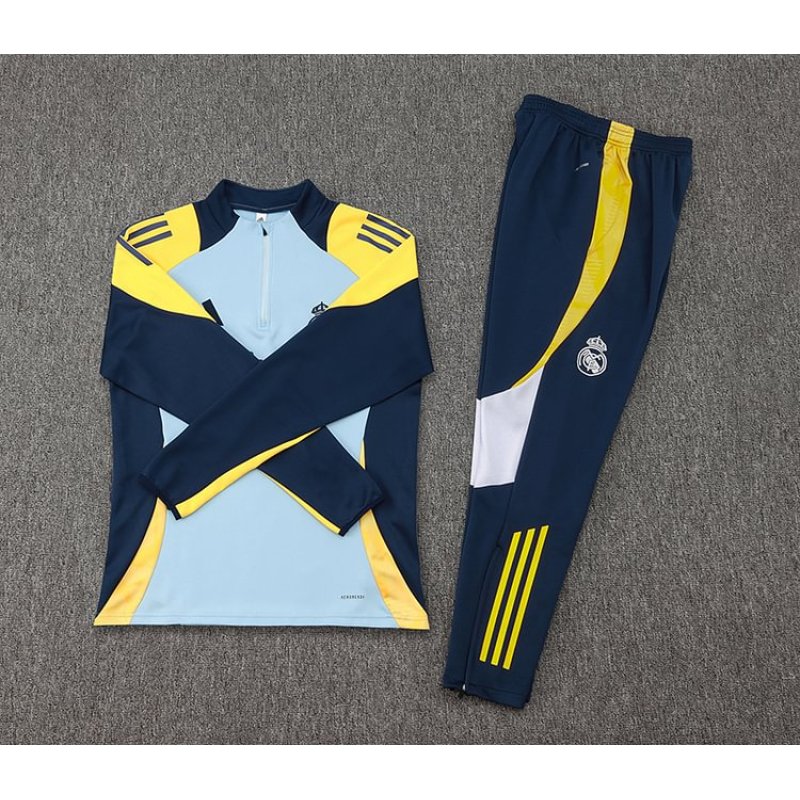 24/25 Real Madrid half-pulled training suit Light Gray Jersey