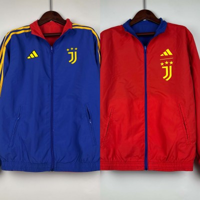 2023-2024 Juventus Reversible WindbreakerBlue-redSoccer Jersey 1:1 Thai Quality