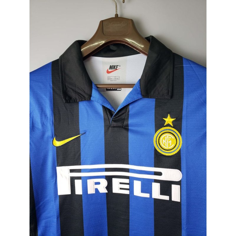 1998/1999 Retro Long Sleeve Internazionale Milan Home Football Jersey 1:1 Thai Quality