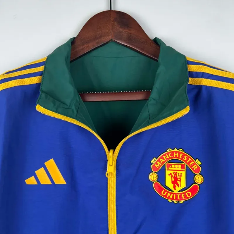 2023/2024 Manchester United Reversible WindbreakerBlue-GreenSoccer Jersey 1:1 Thai Quality
