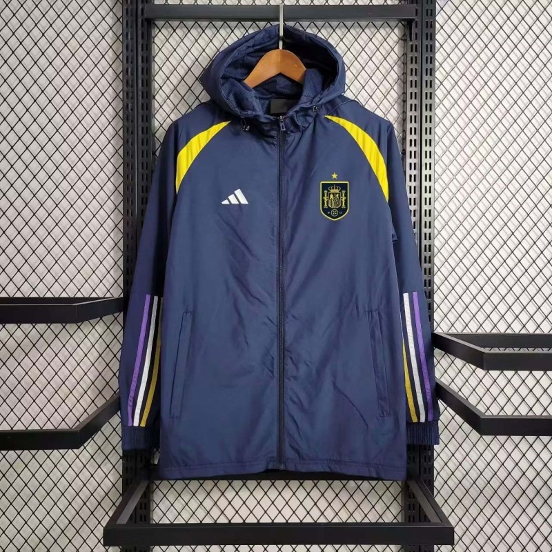 2023 Spain WindbreakerNavy blue Soccer Jersey 1:1 Thai Quality