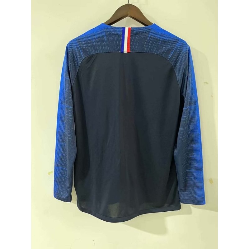 2018 Retro Long Sleeve France Home Football Shirt 1:1 Thai Quality