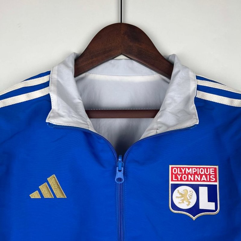 2023/2024 Lyon Reversible WindbreakerBlue-whiteSoccer Jersey 1:1 Thai Quality