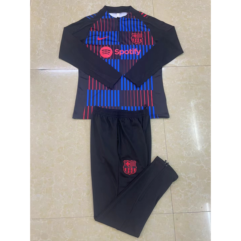 24/25 Barcelona half-training suit red and blue jersey set
