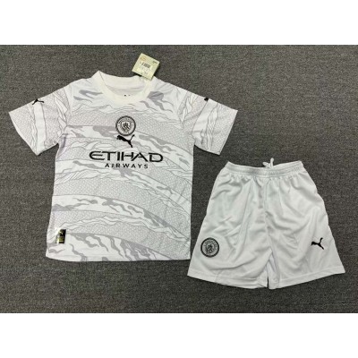 2023/2024 Manchester City Special Edition Grey Football Shirt 1:1 Thai Quality Kids Size