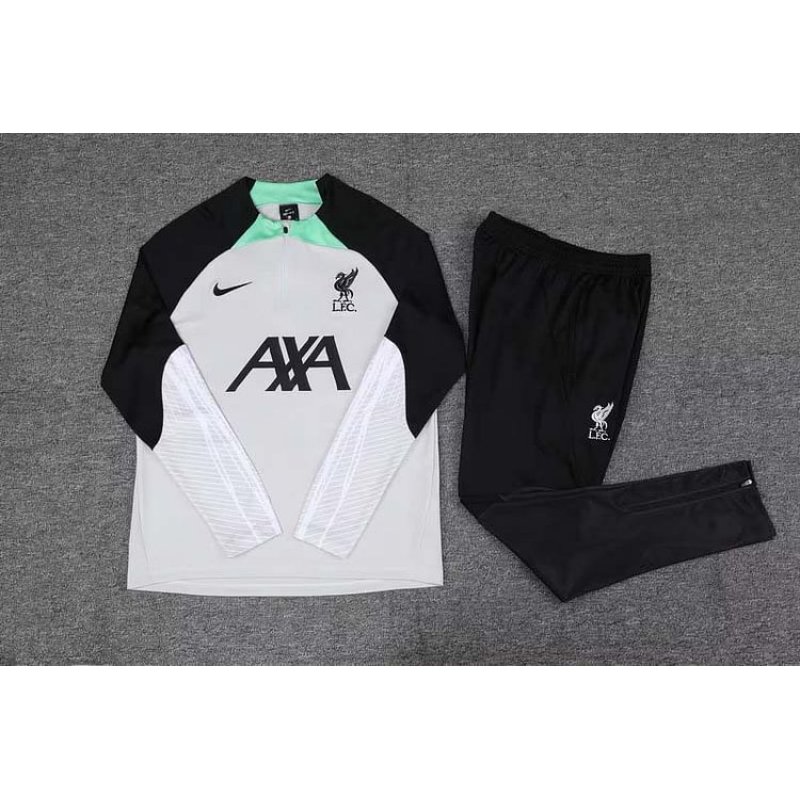 2023/2024 Liverpool Half-Pull Training Suit Gray-white Jersey 1:1 Thai Quality Set