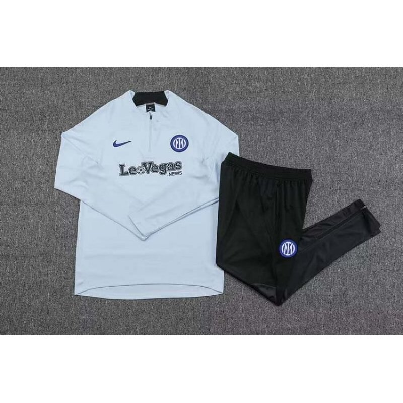 2023 Internazionale Milan Half-Pull Training Suit Baby blue Football Jersey 1:1  Thai Quality Set