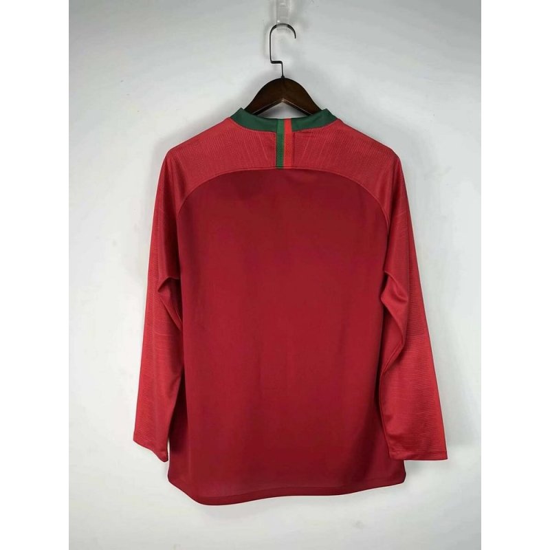 2018 Retro Long Sleeve Portugal Home Football Shirt 1:1 Thai Quality